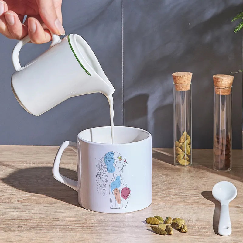 Line Art Poster Girl Porcelain Coffee Mug