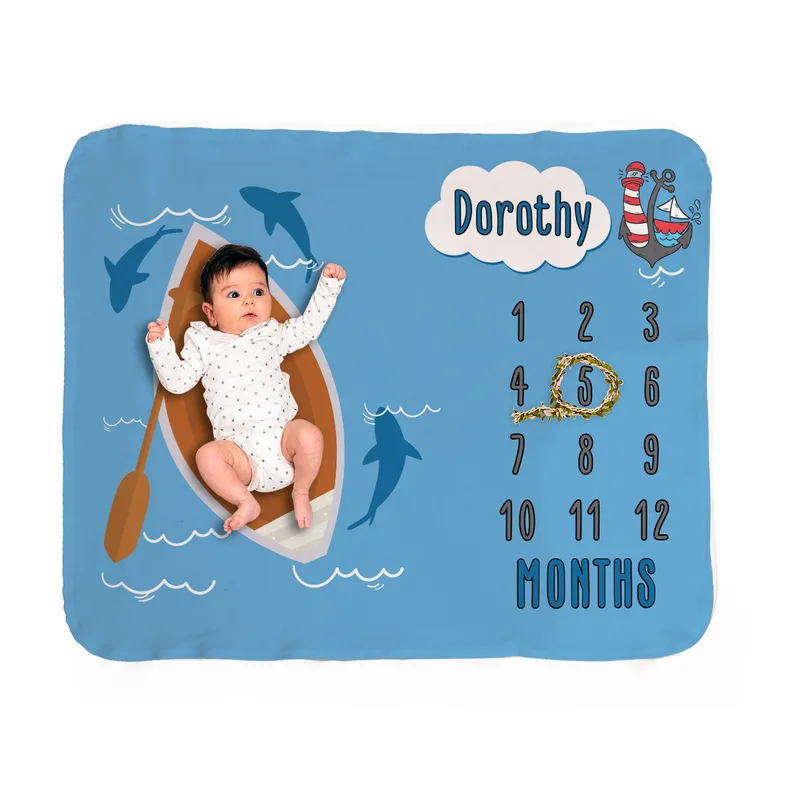 Little Sailor Baby Milestone Blanket