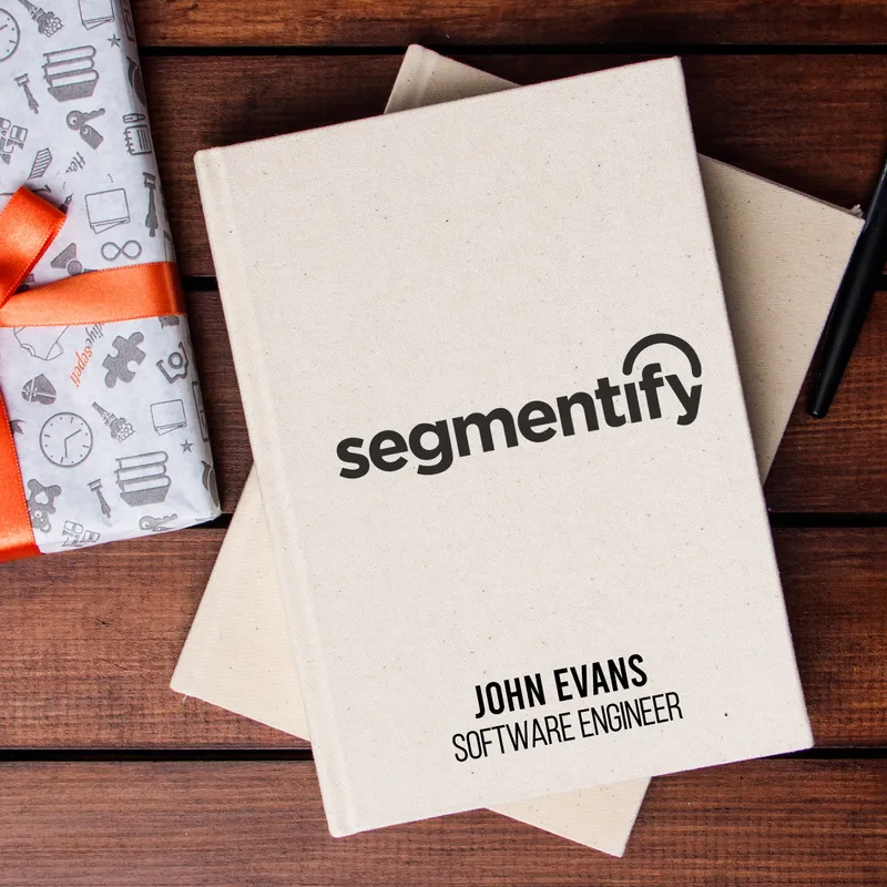 Custom Logo Printed Canvas Notebook for Personalised Gifts