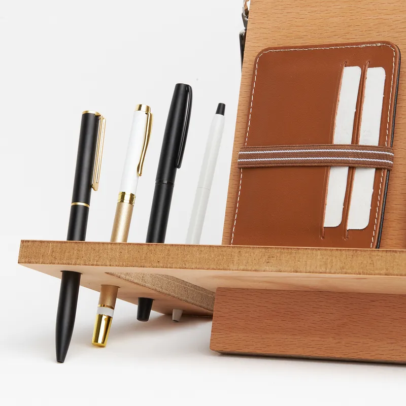 Logo and Name Printed Wooden Desk Organizer