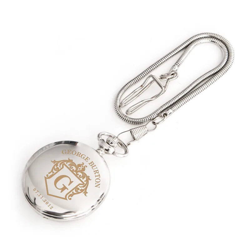 Logo Design Gifts for Him Personalized Pocket Watch