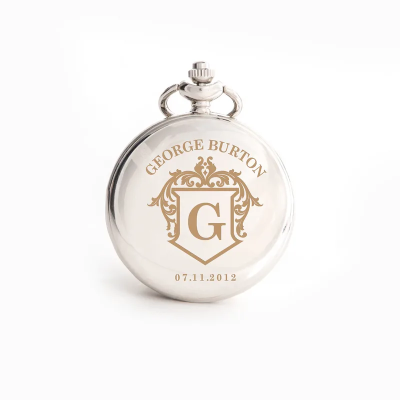 Logo Design Gifts for Him Personalized Pocket Watch