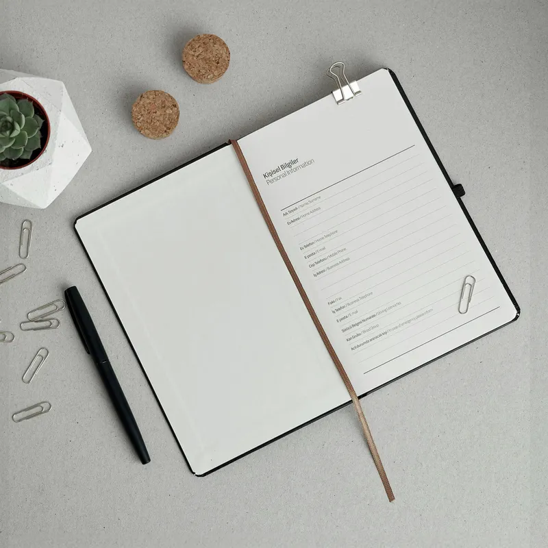 Logo, Name and Title Personalized Black Notebook