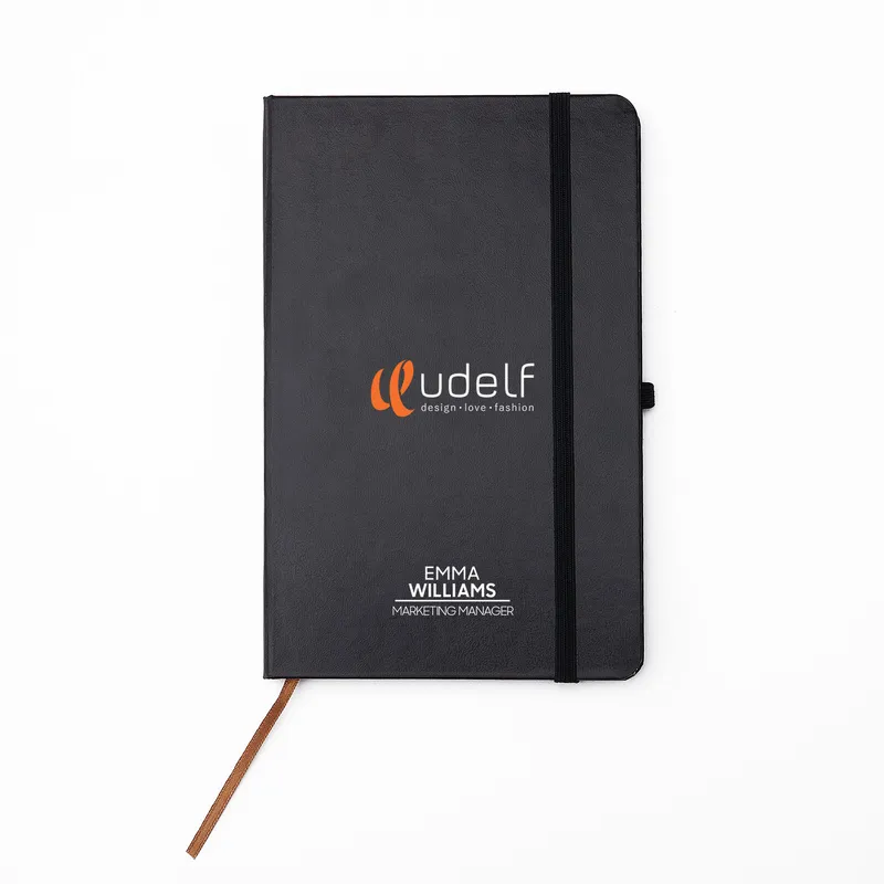 Logo, Name and Title Personalized Black Notebook