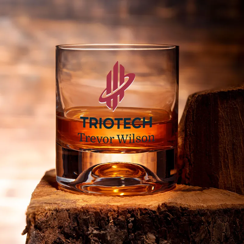 Personalised Whiskey Glass and Cooler Stone Set in Engraved Wooden Box