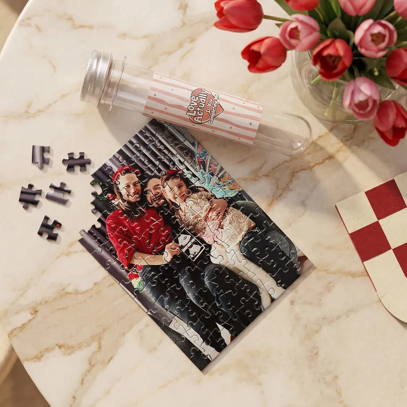 Love, Actually Custom Photo Capsule Puzzle Gift for Couples