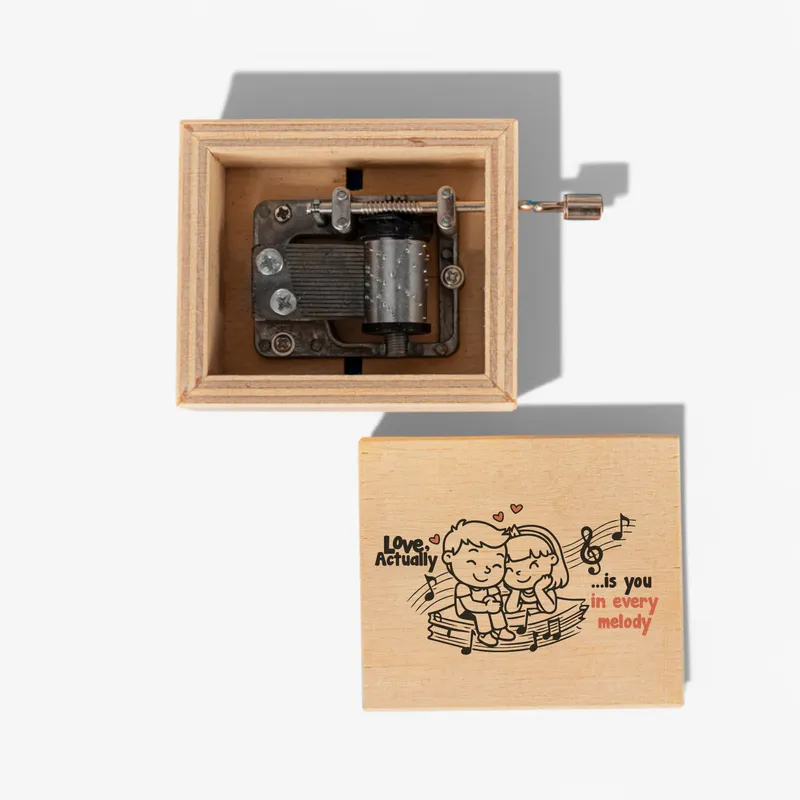 Love, Actually Wooden Hand Crank Music Box