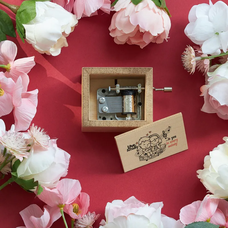 Love, Actually Wooden Hand Crank Music Box