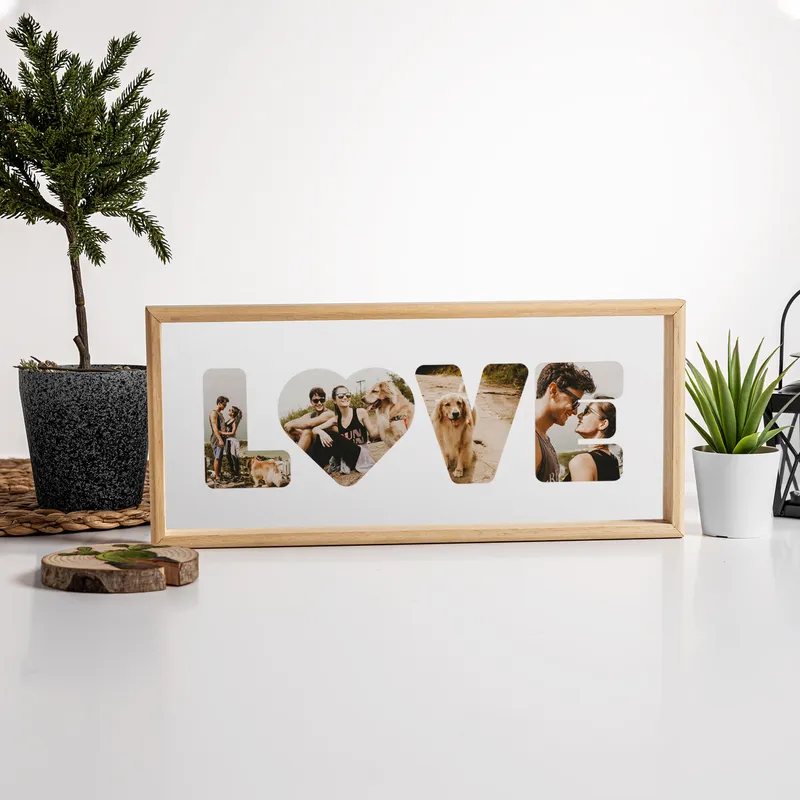 Personalised LOVE Photo Wooden Frame for Home Decor