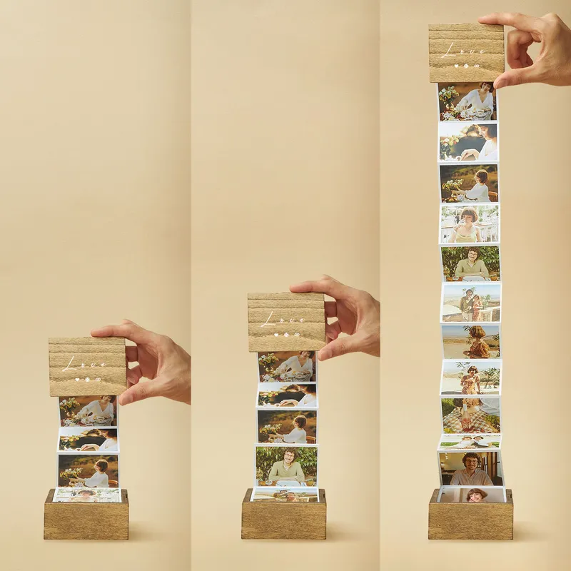 Love Design Covered Photo Storage Box with Photo Prints as Gift for Her