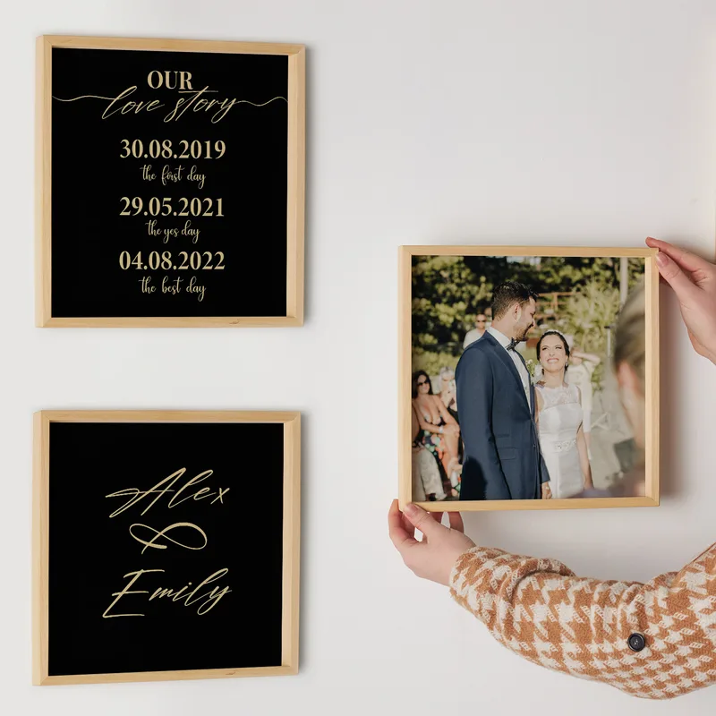 Personalised Love Story Photo Frame Set for Anniversaries & Valentine's