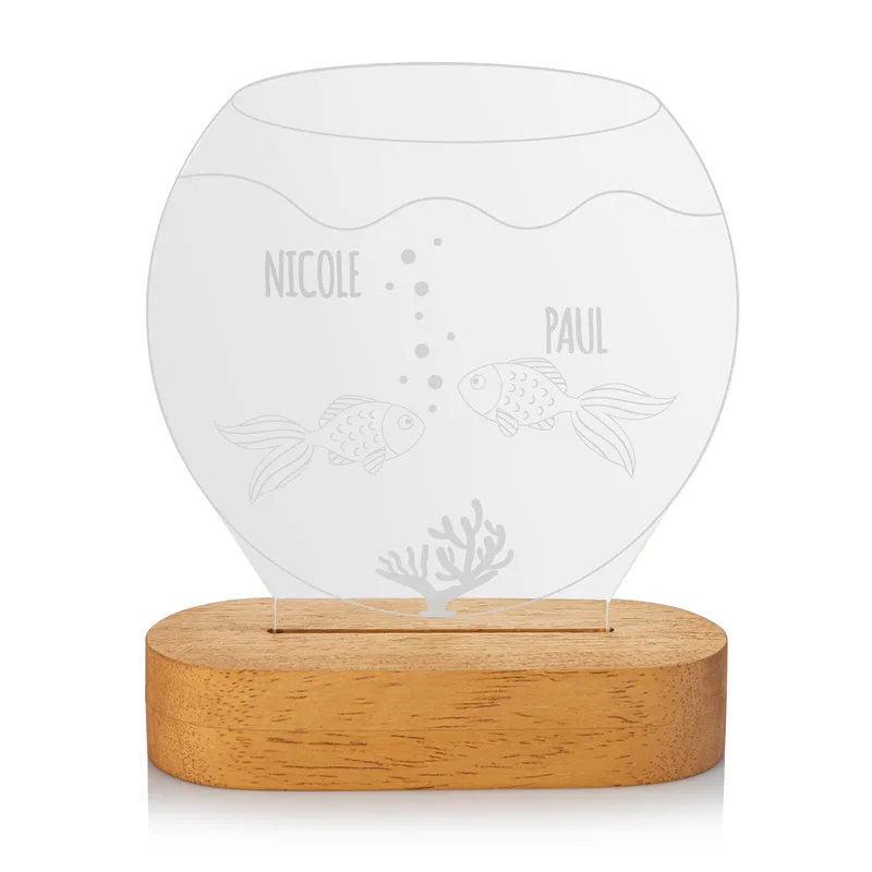Lover Fish Personalized LED Night Lamp with Names