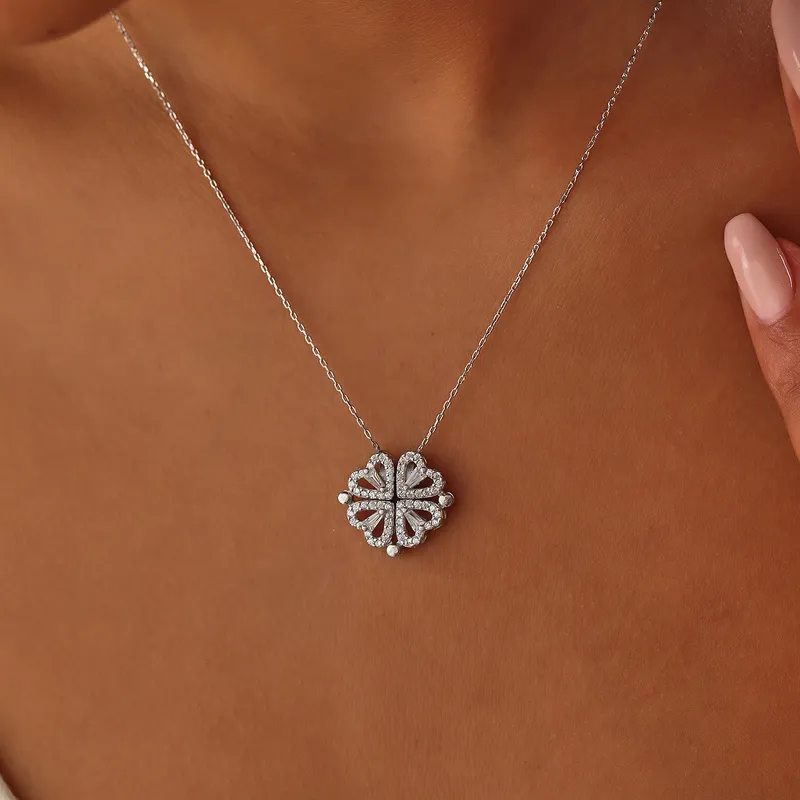 Magnetic Daisy Silver Necklace for Women