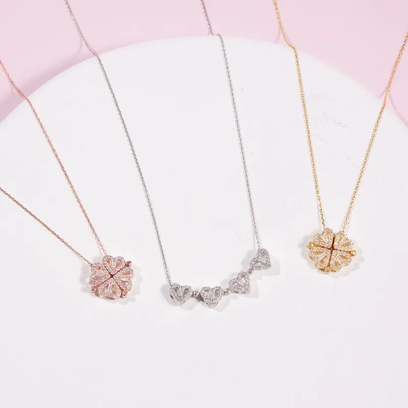 Magnetic Daisy Silver Necklace for Women