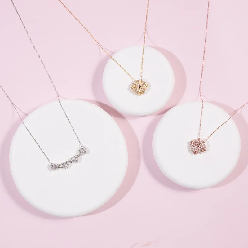 Magnetic Daisy Silver Necklace for Women