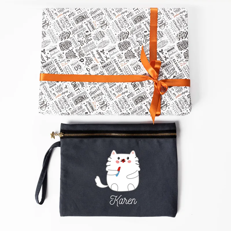 Makeup Cat Canvas Makeup Bag