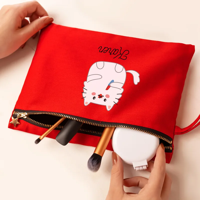 Makeup Cat Canvas Makeup Bag