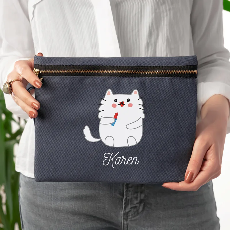 Makeup Cat Canvas Makeup Bag