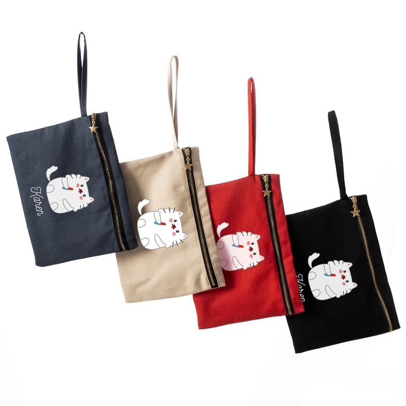 Makeup Cat Canvas Makeup Bag