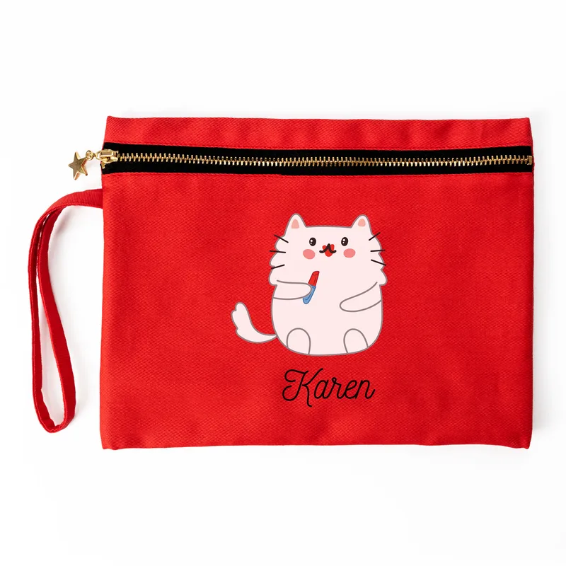 Makeup Cat Canvas Makeup Bag