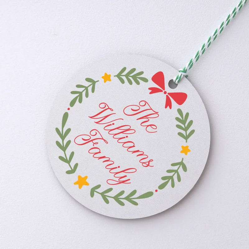 Personalised Family Name MDF Christmas Tree Ornament