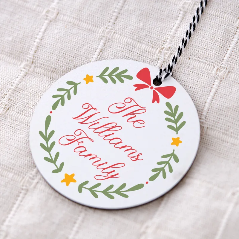 Personalised Family Name MDF Christmas Tree Ornament
