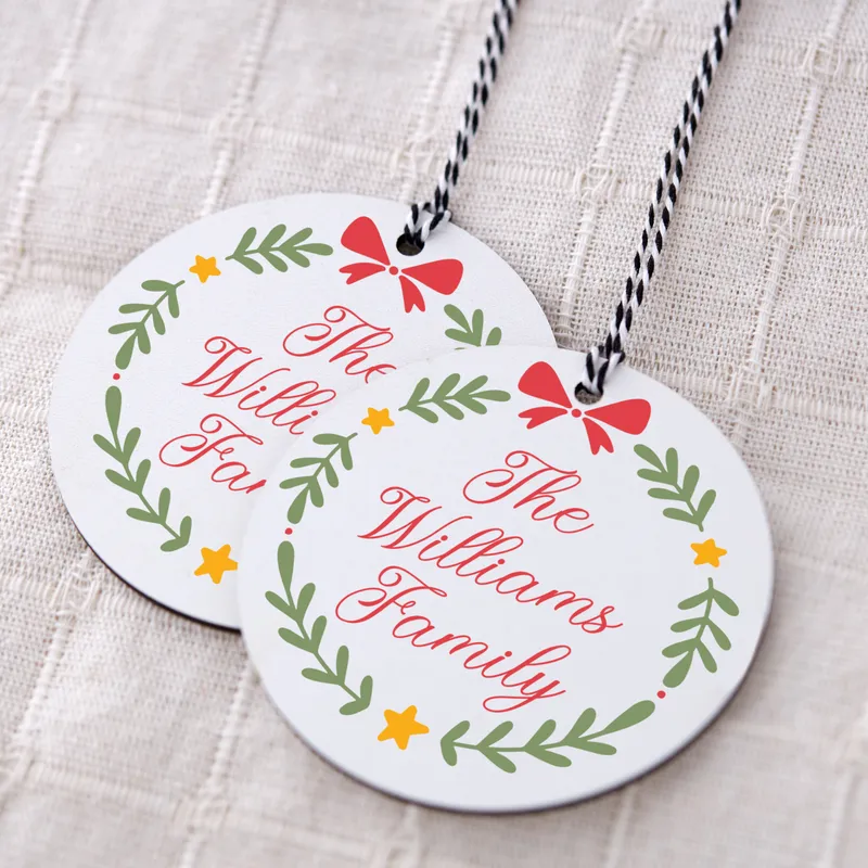 Personalised Family Name MDF Christmas Tree Ornament