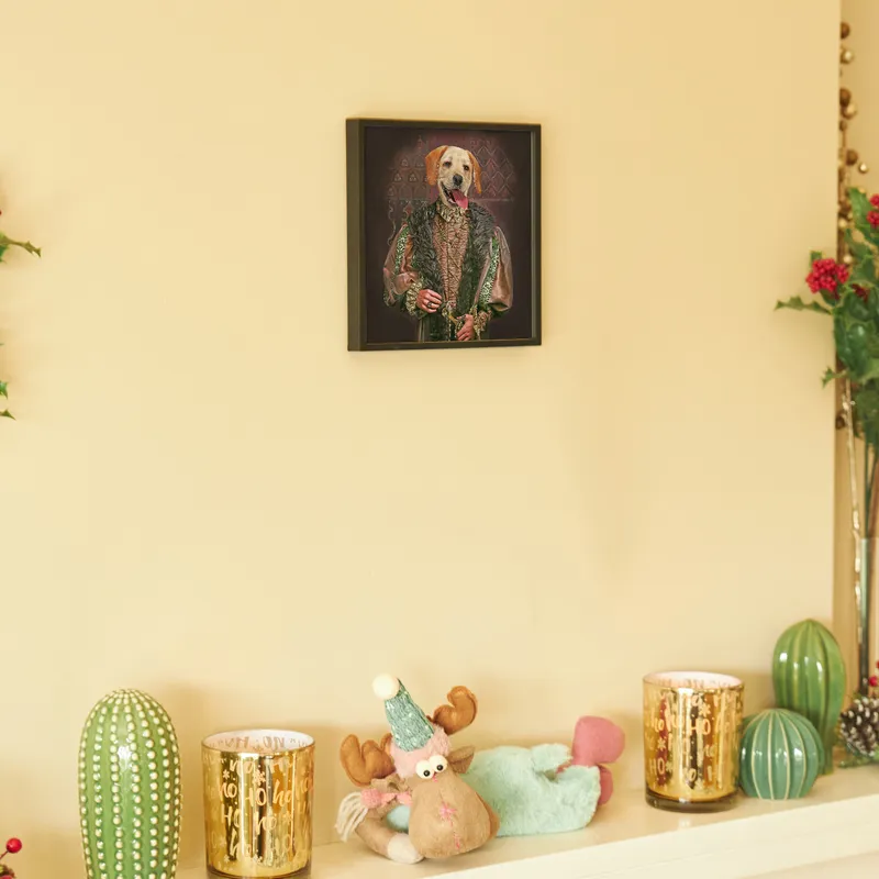 Medieval Portrait Themed Decorative Adhesive Frame for Pets