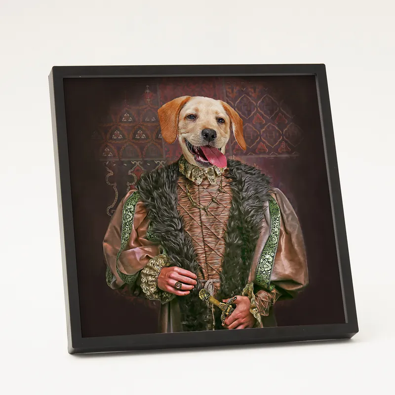 Medieval Portrait Themed Decorative Adhesive Frame for Pets