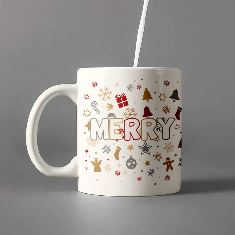 Merry & Bright Printed Christmas Coffee Mug