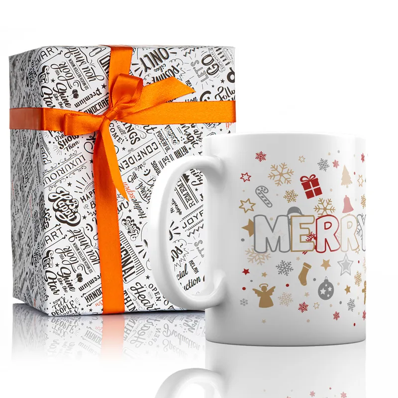 Merry & Bright Printed Christmas Coffee Mug