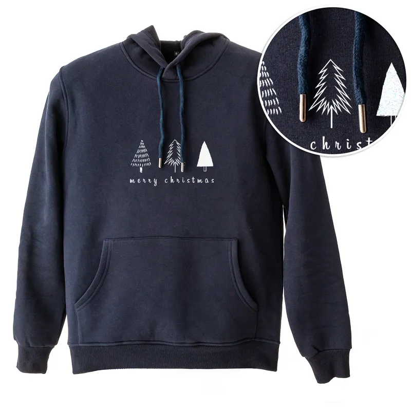 Merry Christmas Design Hooded Sweatshirt