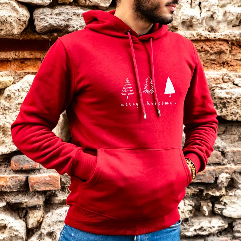 Merry Christmas Design Hooded Sweatshirt