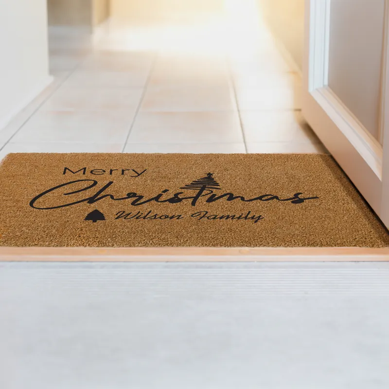 Merry Christmas Designed Door Mat