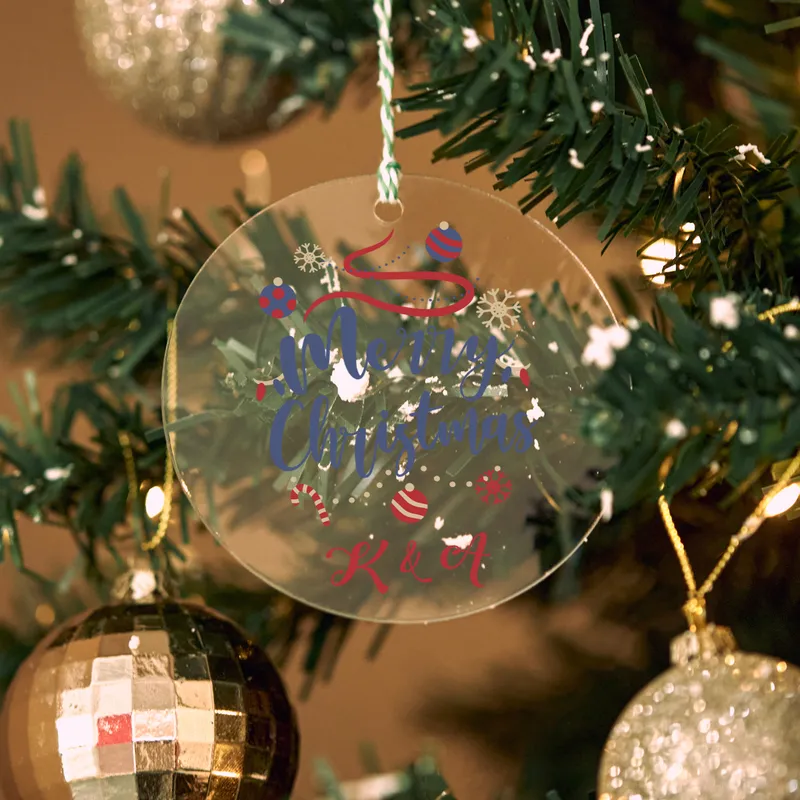 Personalised Acrylic Christmas Ornament with Initials