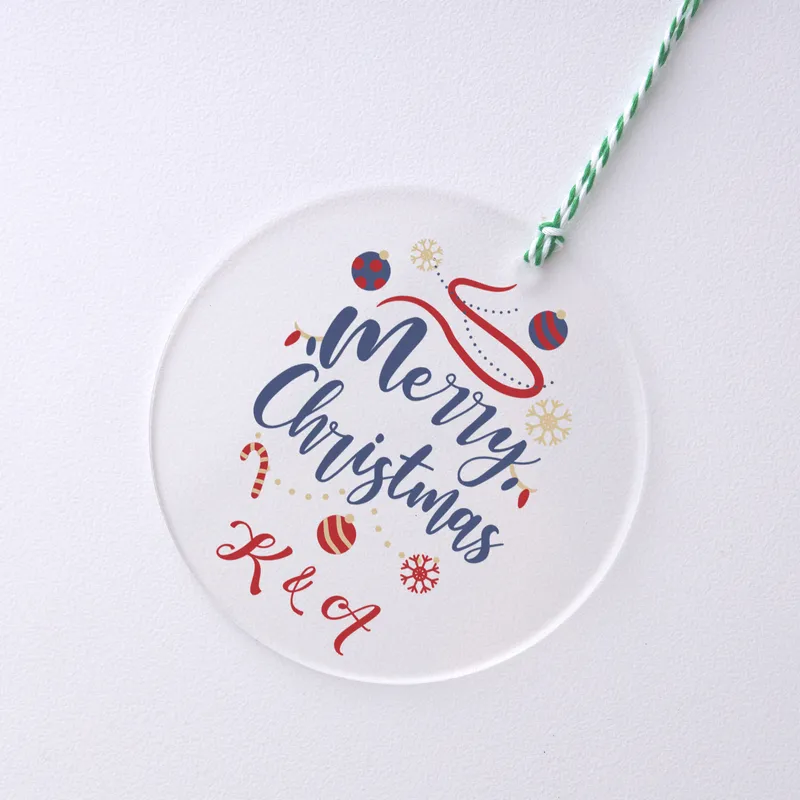 Personalised Acrylic Christmas Ornament with Initials