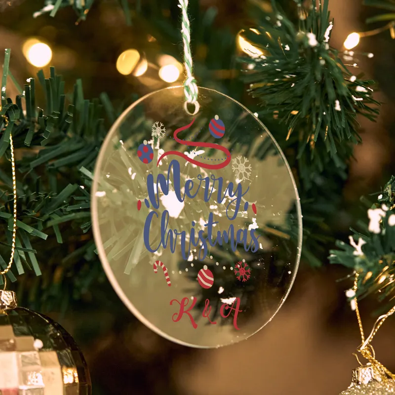 Personalised Acrylic Christmas Ornament with Initials