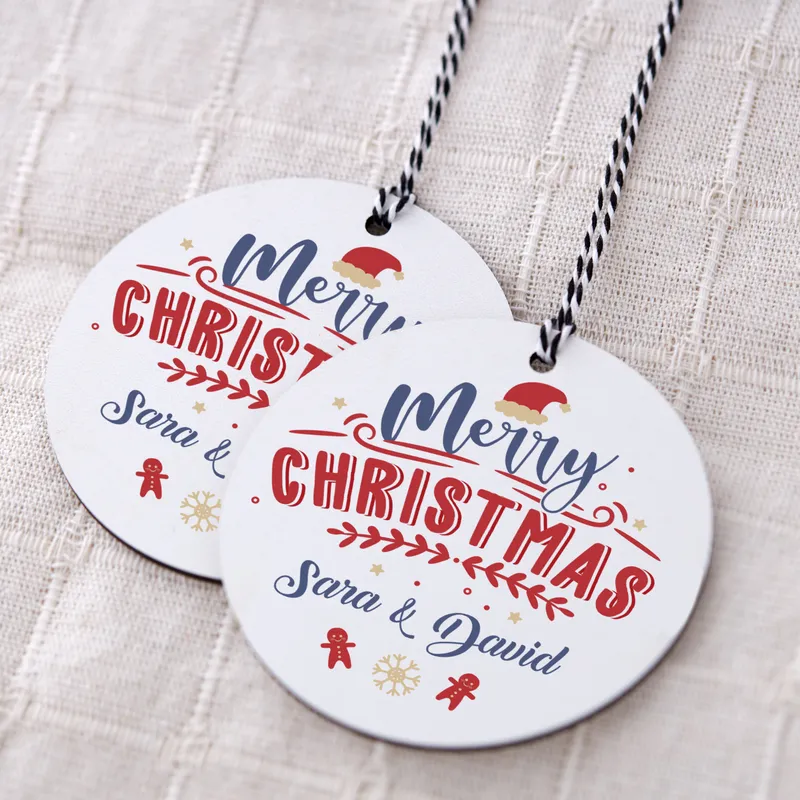 Merry Christmas Personalised MDF Tree Ornament
