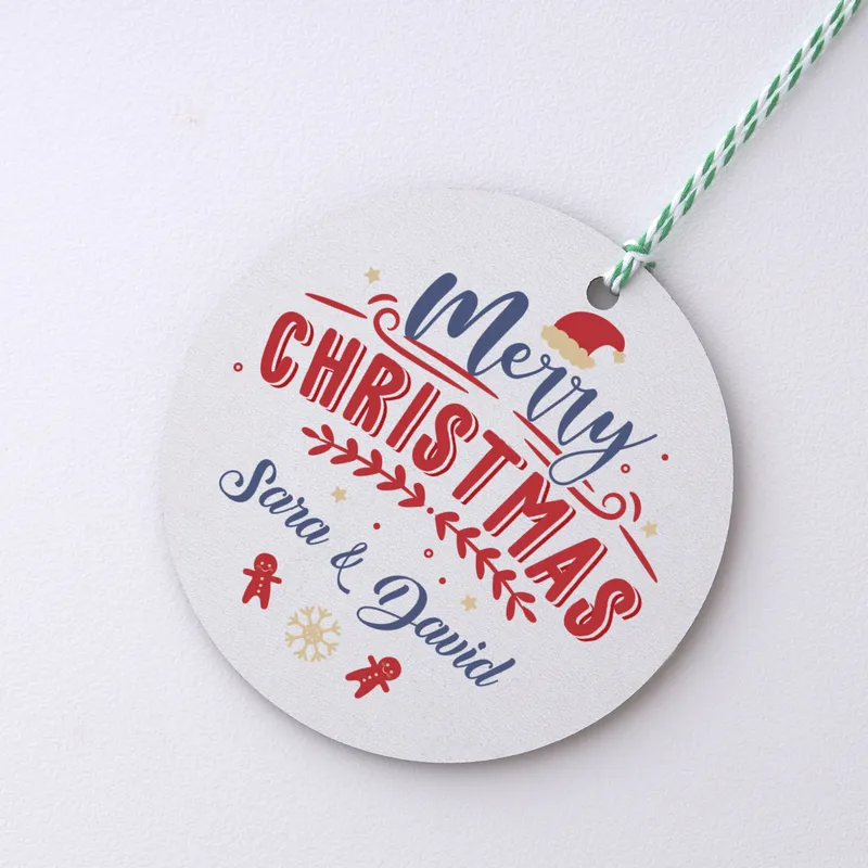 Merry Christmas Personalised MDF Tree Ornament