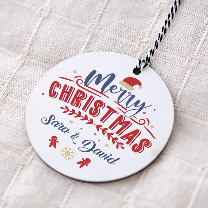 Merry Christmas Personalised MDF Tree Ornament