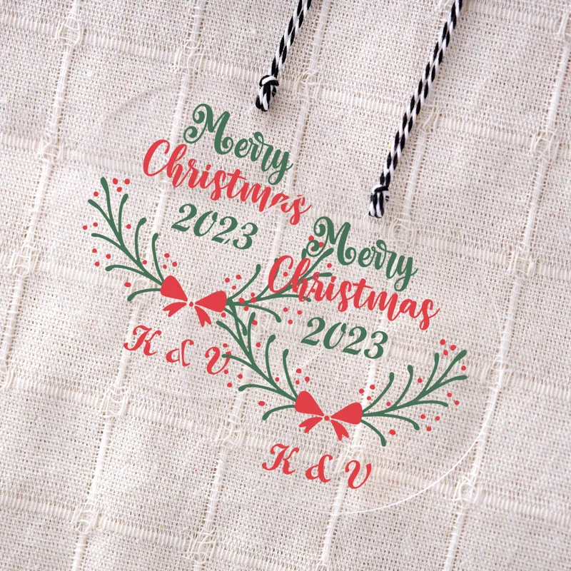 Merry Christmas! Personalized Christmas Ornament with Initials