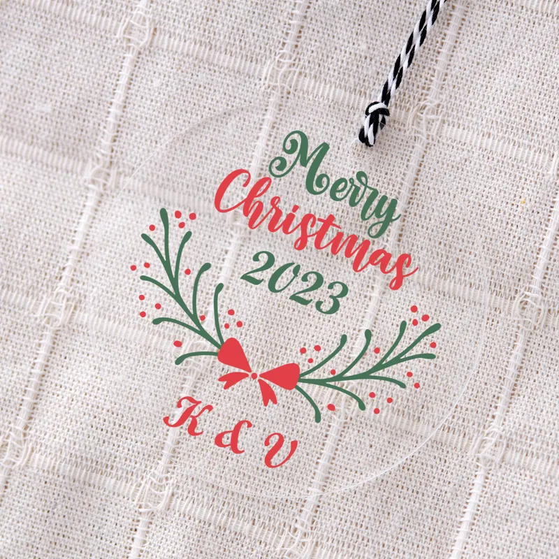 Merry Christmas! Personalized Christmas Ornament with Initials