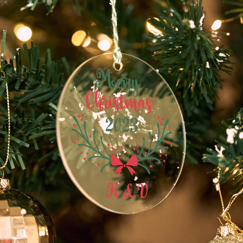 Merry Christmas! Personalized Christmas Ornament with Initials