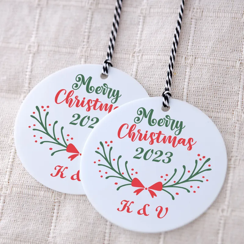 Personalised Merry Christmas 2023 Ornament with Monogram