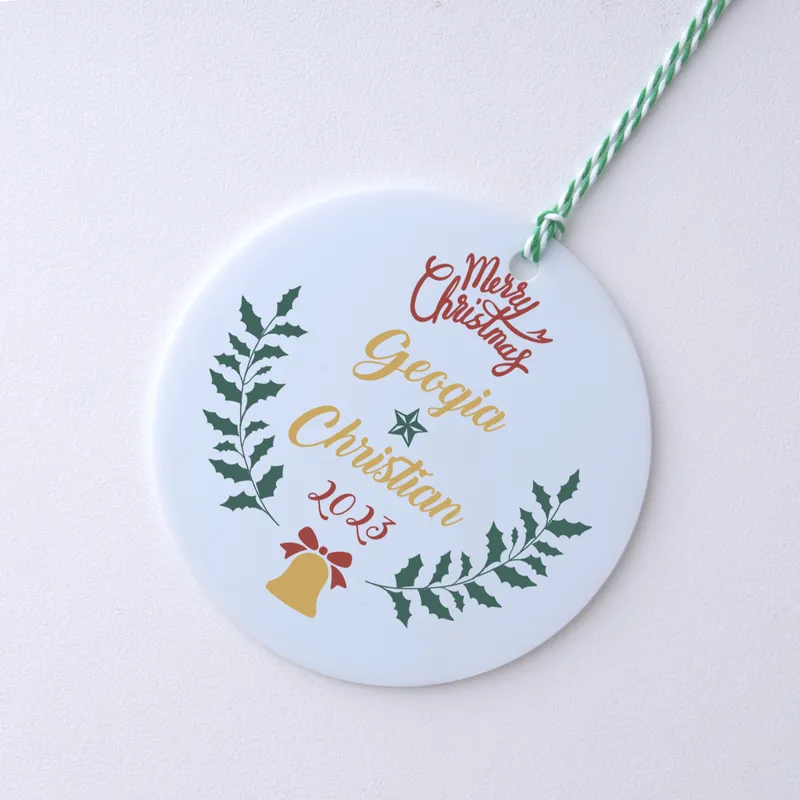 Merry Christmas Personalized Christmas Ornament with Names