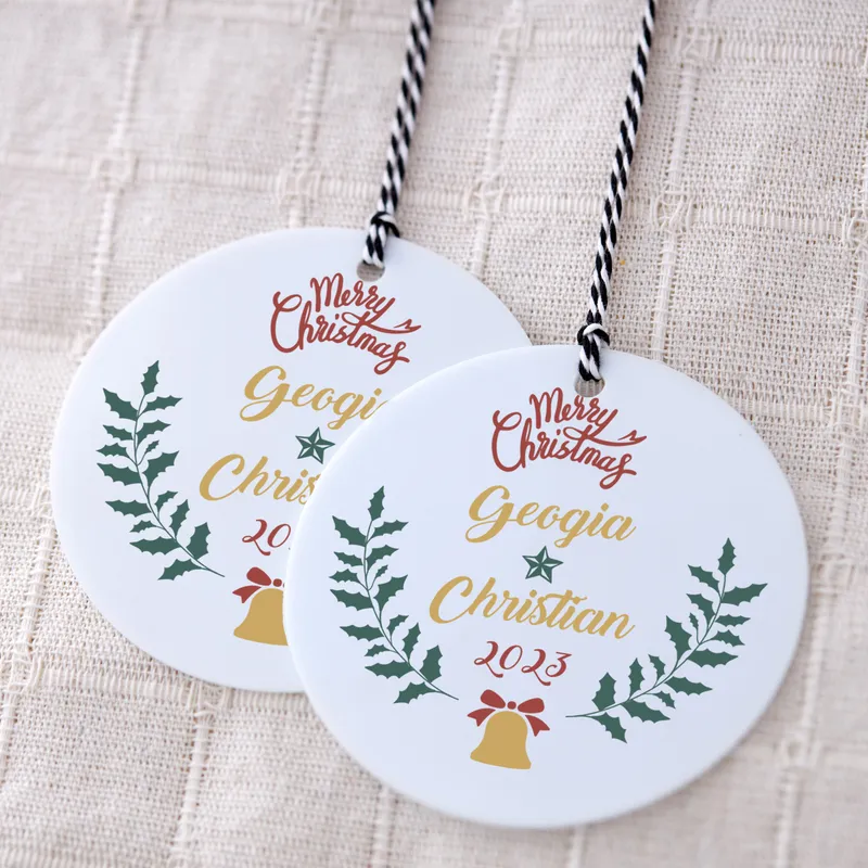 Merry Christmas Personalized Christmas Ornament with Names
