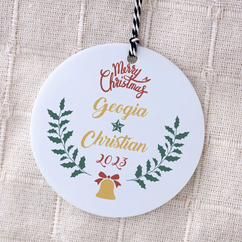 Merry Christmas Personalized Christmas Ornament with Names