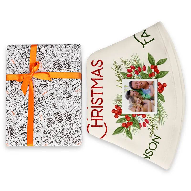 Merry Christmas Personalized Christmas Tree Skirt with Photo