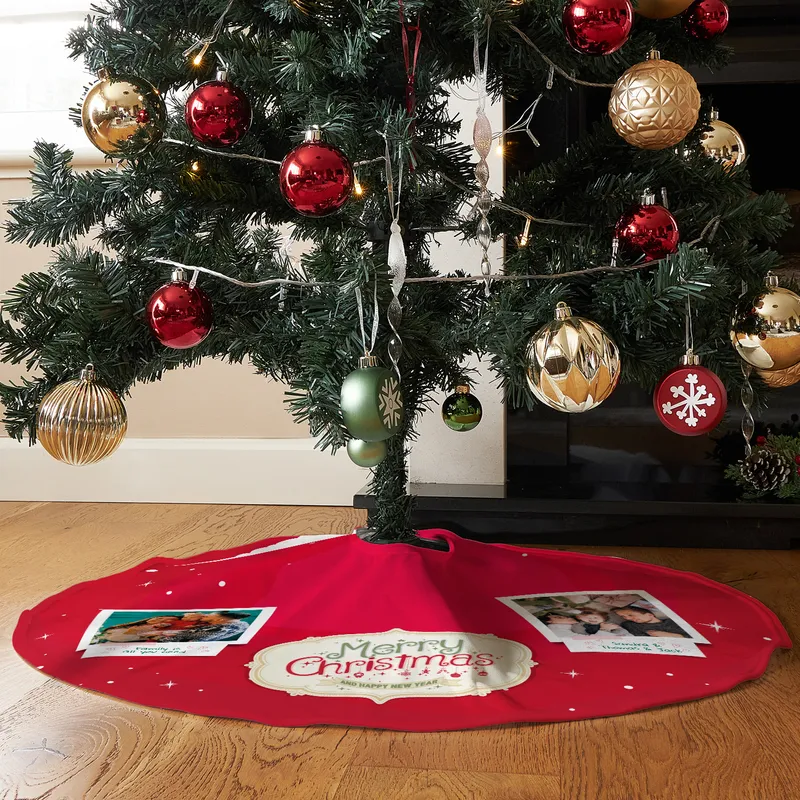 Personalised Christmas Tree Skirt with Custom Message