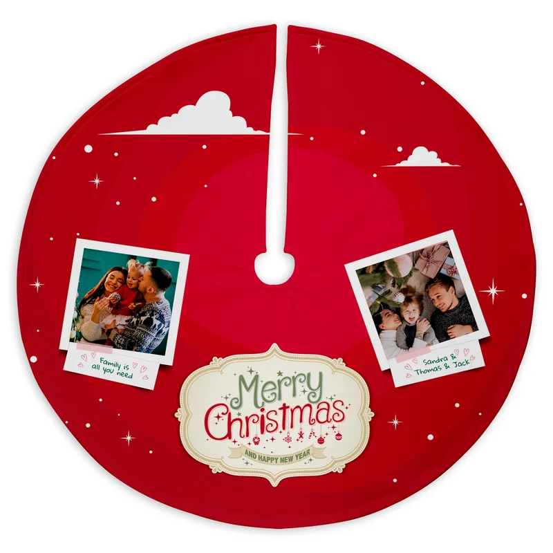 Personalised Christmas Tree Skirt with Custom Message